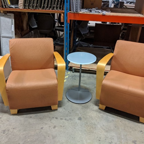 Group of 2 Nice Office Side Chairs and table